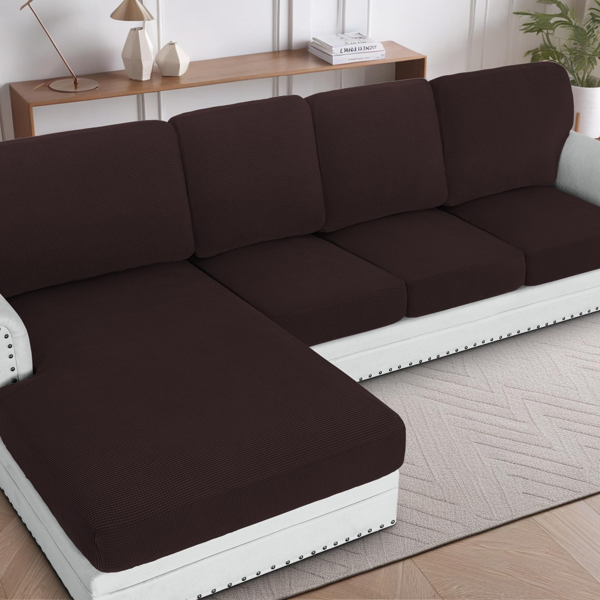 Amazon.com: H.VERSAILTEX Sectional Couch Covers 4 Pieces Sofa Seat